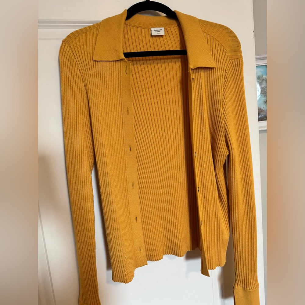 Abercrombie Slim Button-Through Sweater Polo Size XL